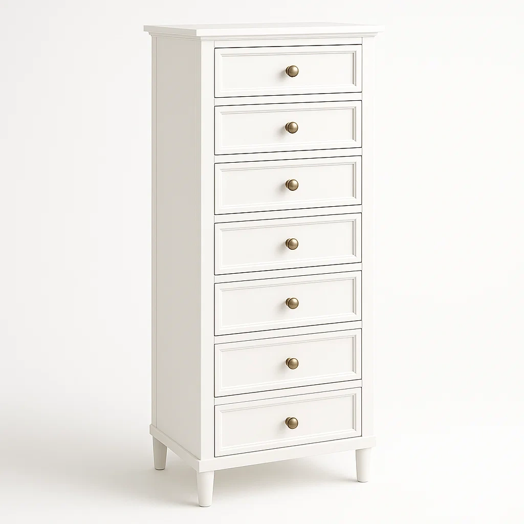 Byråer vit höga byrå med 7 lådor i MDF