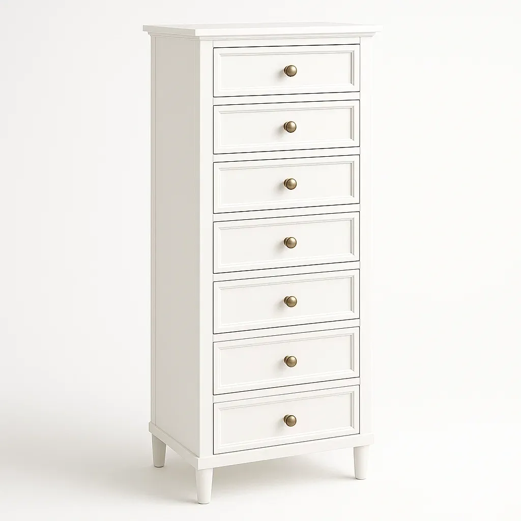 Byråer vit höga byrå med 7 lådor i MDF