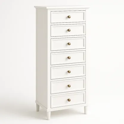 Byråer vit höga byrå med 7 lådor i MDF