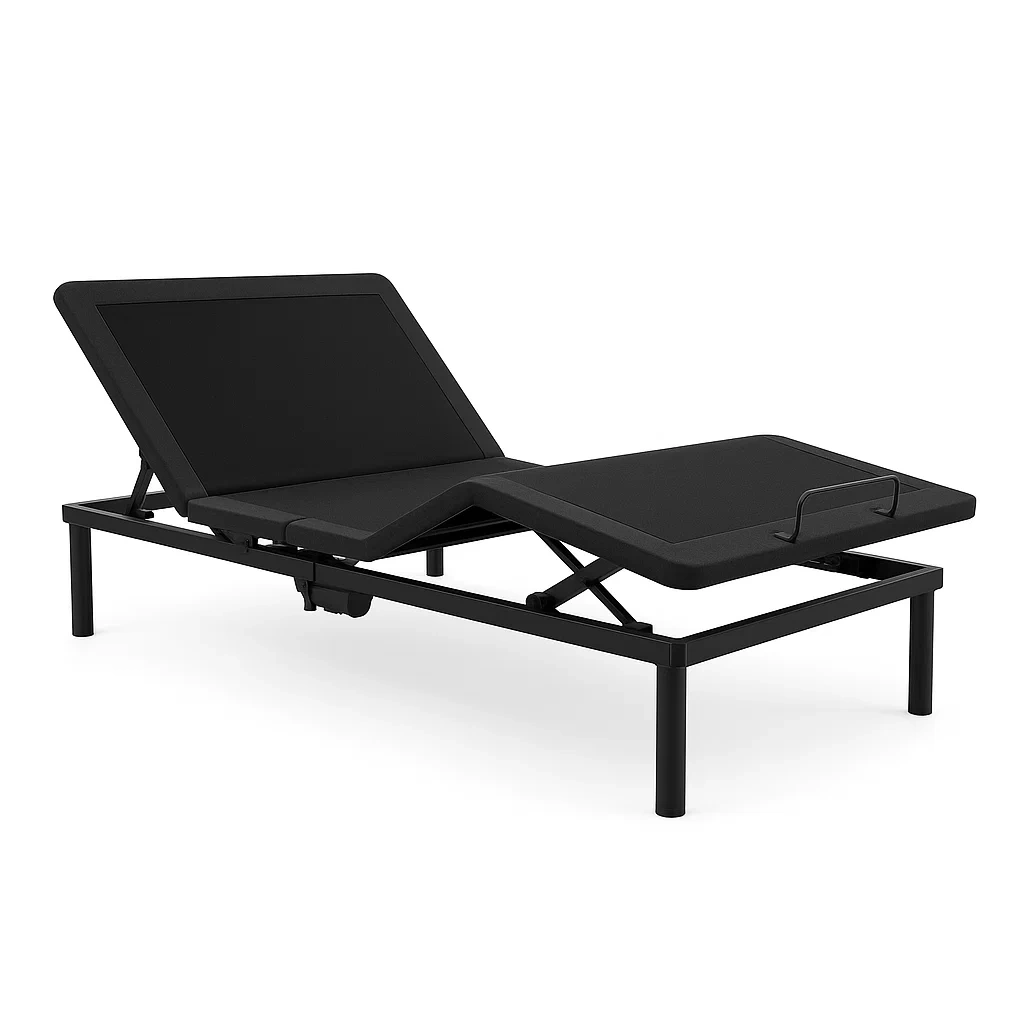 Ställbara sängar justerbar sängram metall svart 200×90 cm