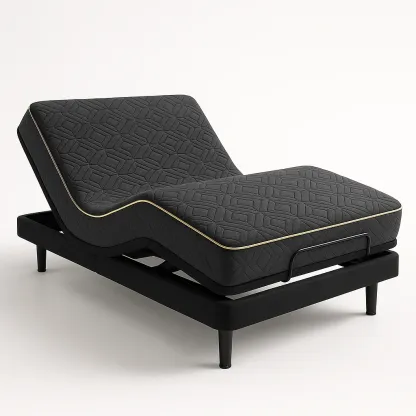 Ställbara sängar justerbar sängram med memoryskum antracit 200×90 cm