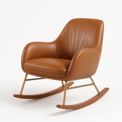 Gungstolar med metallram och PU-läder