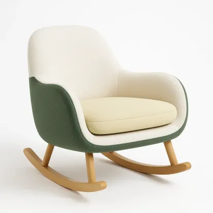 Gungstolar i ulltyg grön/beige med bokram