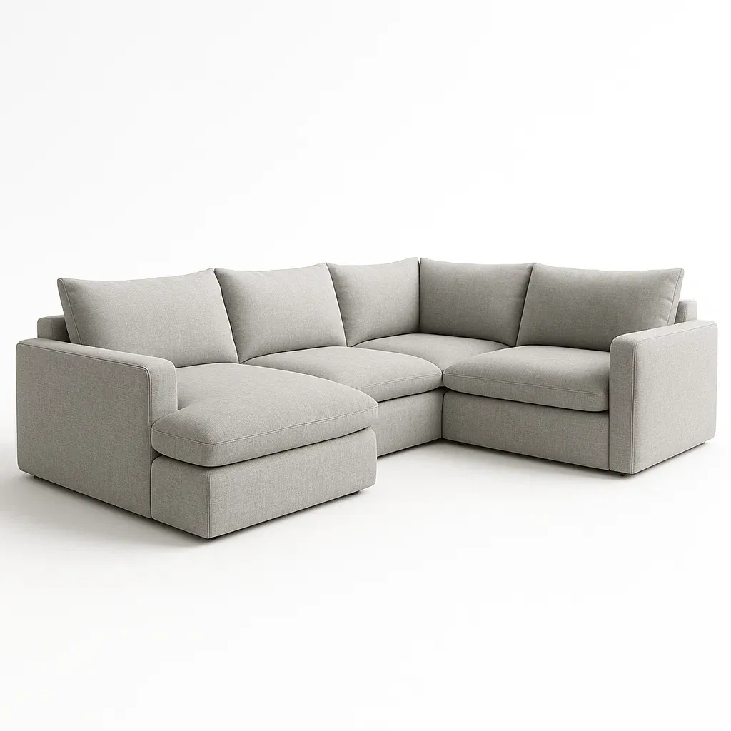 Modulsoffor i polyester ljusgrå L-formad 290×230 cm