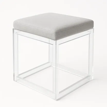 Pallar grå pall med akrylram och grå tygsits