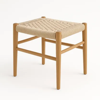 Pallar med ekben och sits av linne rep