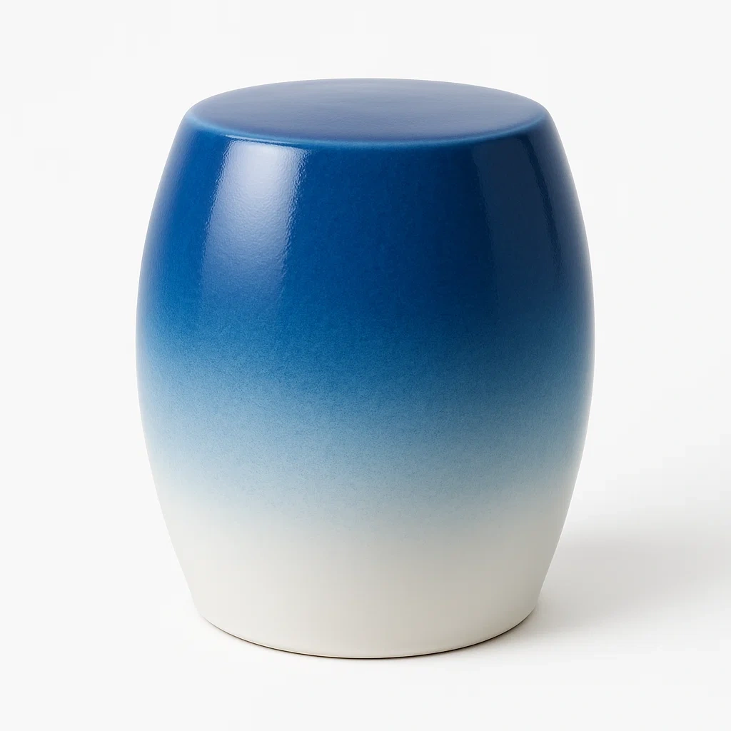 Pallar keramisk pall blå/vit 45 cm