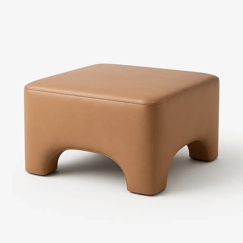 Pallar fyrkantig brun PU-läder 50×50×35 cm