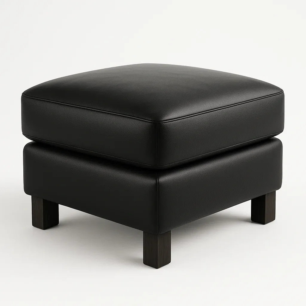 Pallar i svart PU-läder kvadratisk 50×50×40 cm