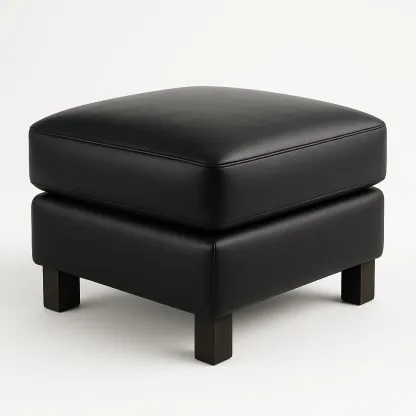 Pallar i svart PU-läder kvadratisk 50×50×40 cm