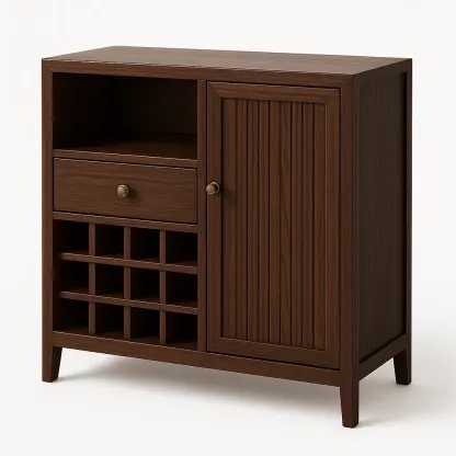 Skänkar skåp för vinlagring i mörkbrunt valnötsträ