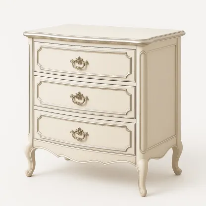 Byråer träbyrå med tre lådor i elfenbensvit