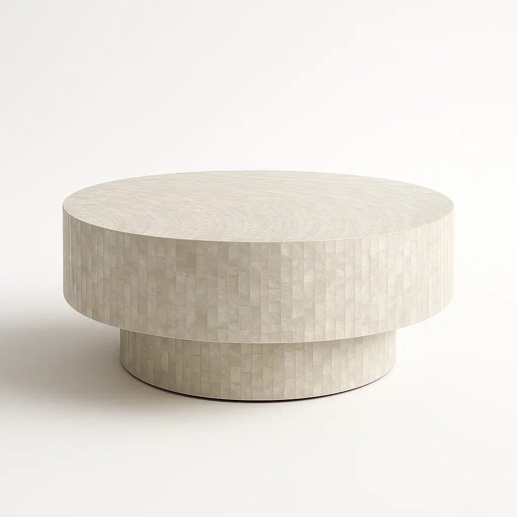 Soffbord runt med marmorfinish diameter 90 cm