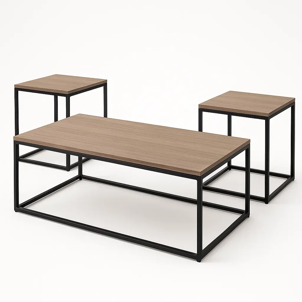 Soffbordsset i tre delar med MDF och metall