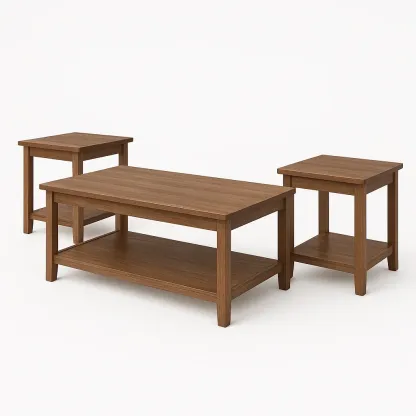 Soffbordsset och sidobord set i valnöt brun