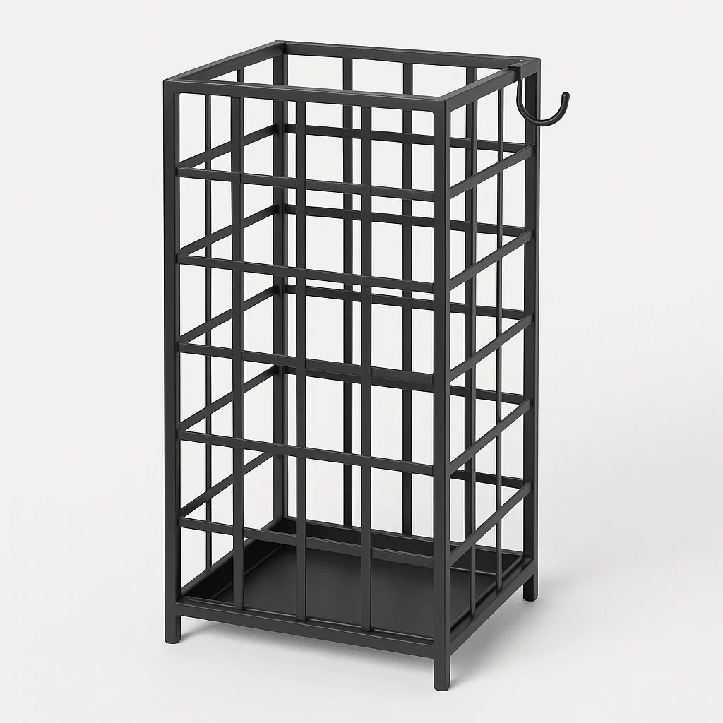 Paraplyställ metall svart 40×20×20 cm