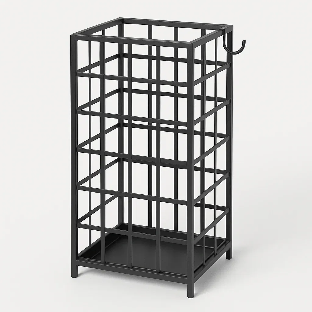 Paraplyställ metall svart 40×20×20 cm