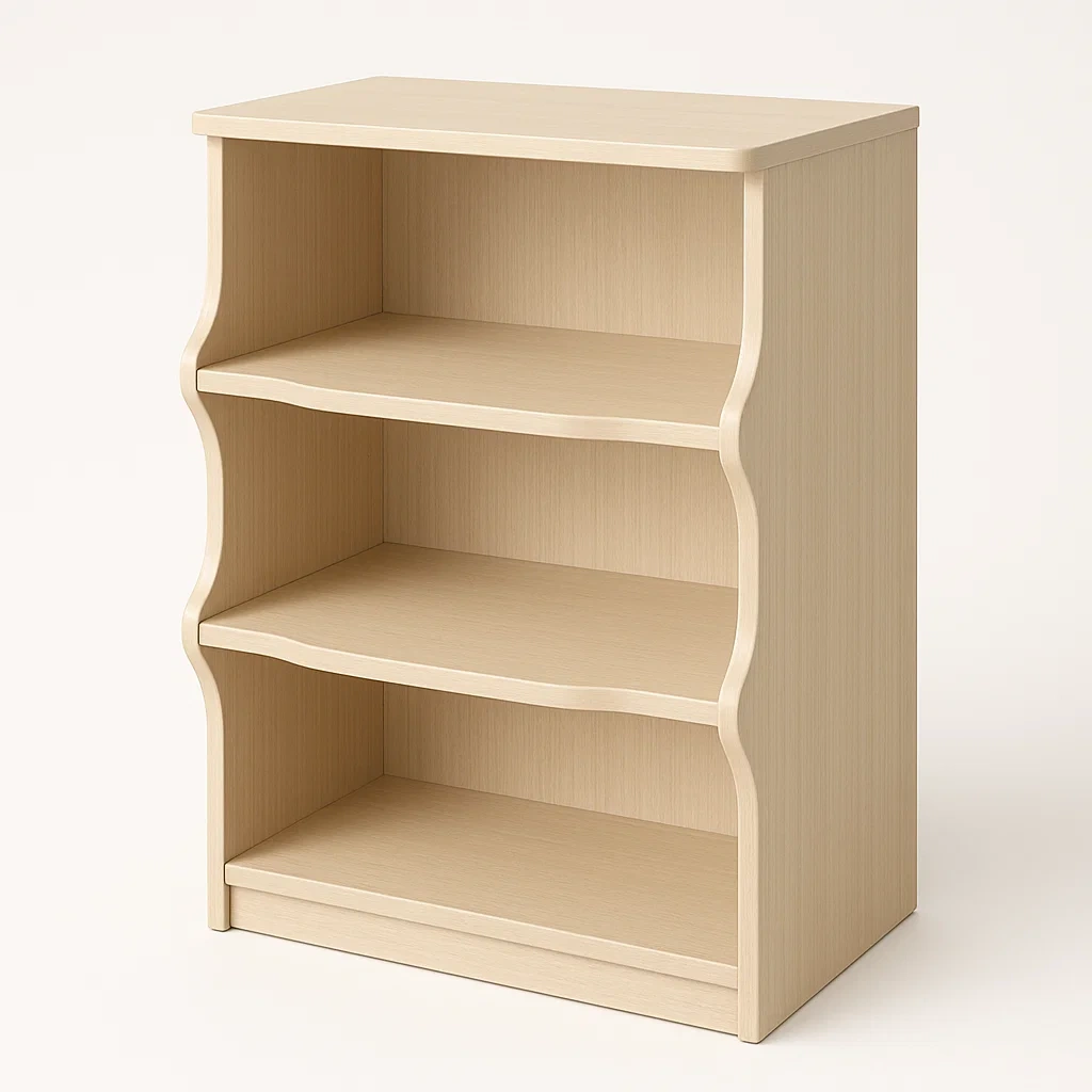 Bokhyllor bokhylla träfaner med tre hyllplan beige 80×40×120 cm