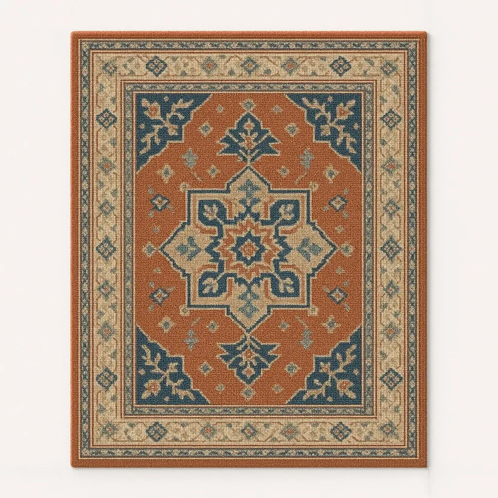 Orientalisk Matta Polypropylen 200x300 cm Orange/Blå/Beige