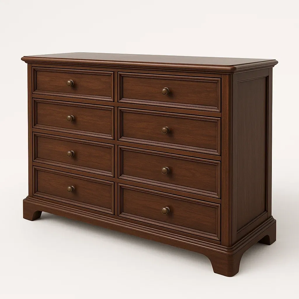 Byråer brun byrå med 8 lådor trä