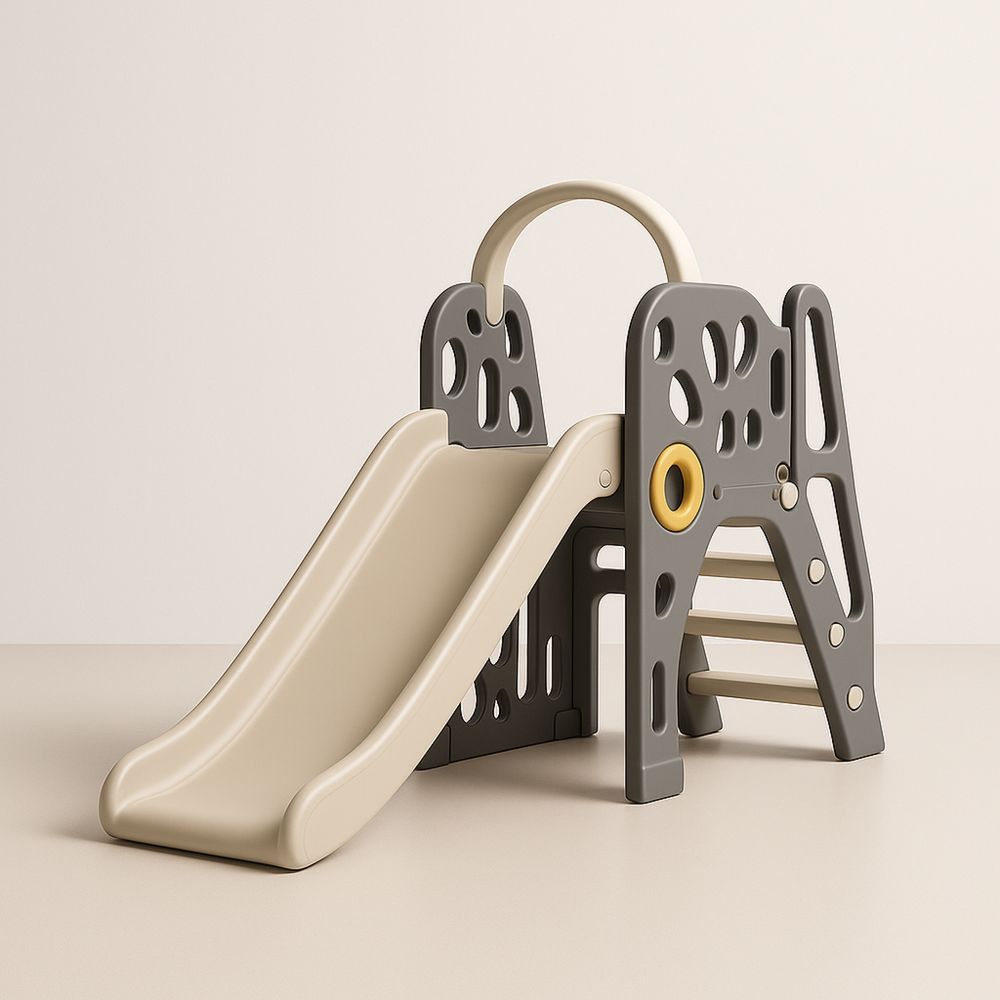 Dětská plastová skluzavka béžová/šedá vnitřní-Larcalmo