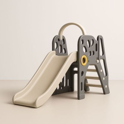 Dětská plastová skluzavka béžová/šedá vnitřní-Larcalmo