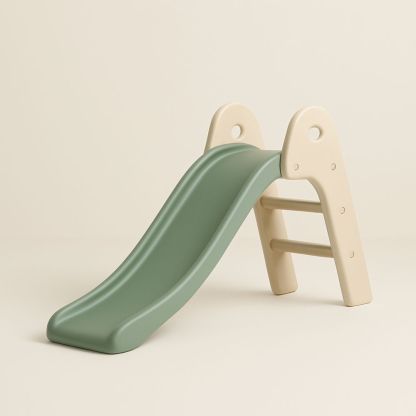 Plastová dětská skluzavka 140 cm, zelená a béžová-Larcalmo