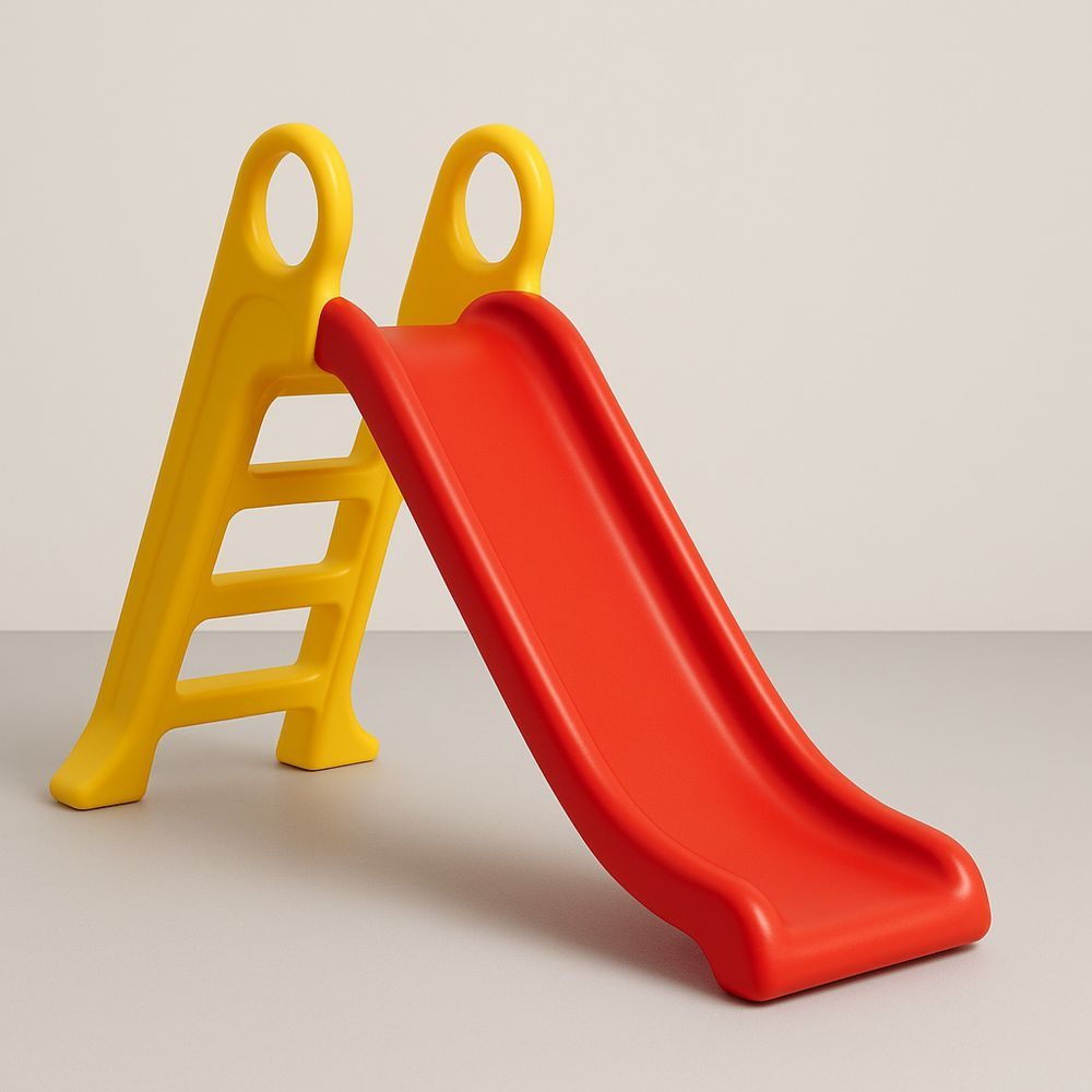 Dětská plastová skluzavka červeno-žlutá pro děti 3-6 let-Larcalmo