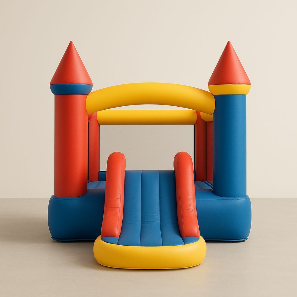 Nafukovací skákací hrad barevný s PVC skluzavkou-Larcalmo