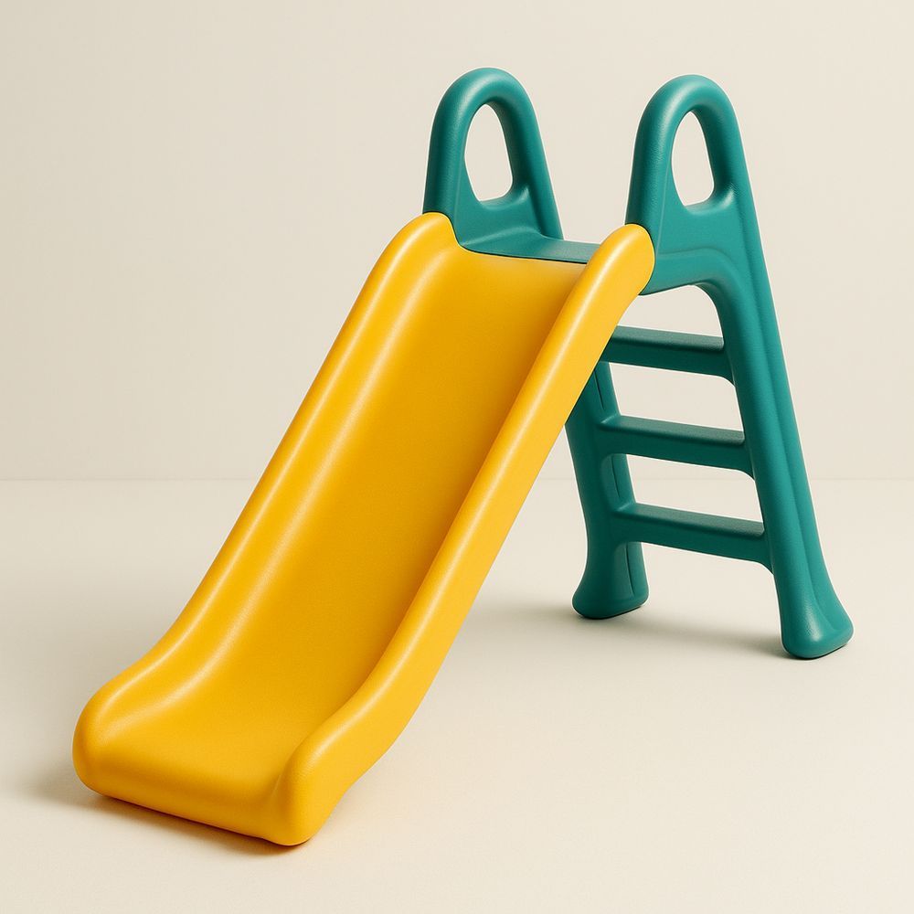 Plastová dětská skluzavka žlutá zelená 120x60x75 cm-Larcalmo