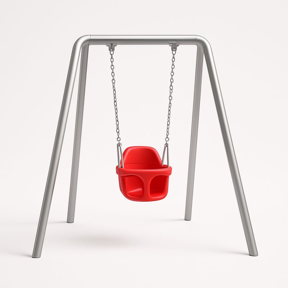 Dětská houpačka s kovovou konstrukcí červená-Larcalmo