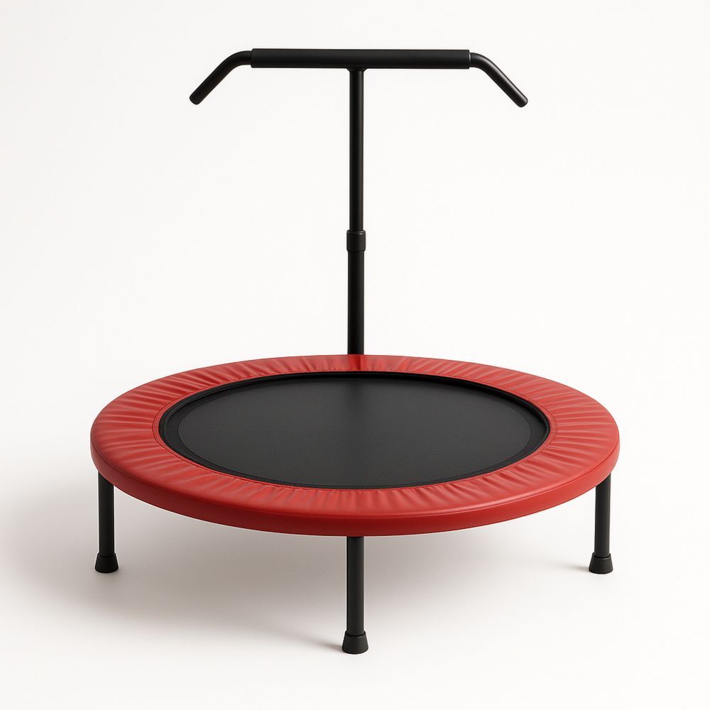 Trampolína s madlem červená kovová 100 cm-Larcalmo