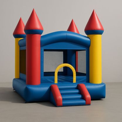 Dětský skákací hrad z PVC modrý/červený/žlutý-Larcalmo