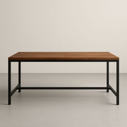 Rektangulært valnød spisebord med metalben 200x100x75 cm-decovivapt