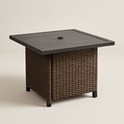 Udendørs bord med aluminium top og fletdesign-decovivapt