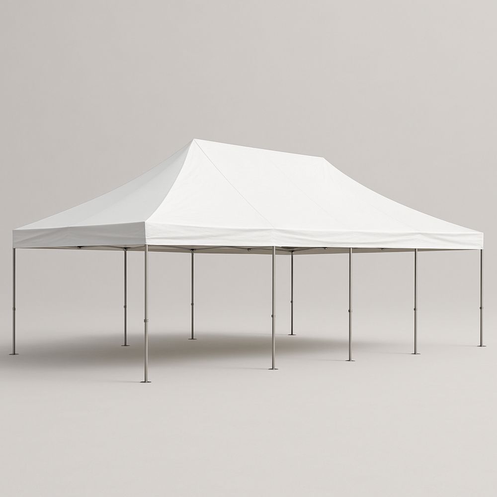 Udendørs pavillon telt hvid 6x3m polyester stålramme-decovivapt