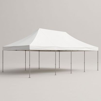 Udendørs pavillon telt hvid 6x3m polyester stålramme-decovivapt