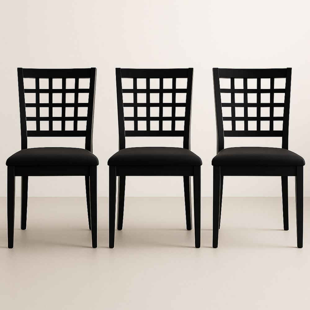 Sort Spisestuestole Sæt i Træ og Polyester-decovivapt