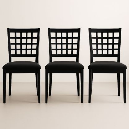 Sort Spisestuestole Sæt i Træ og Polyester-decovivapt