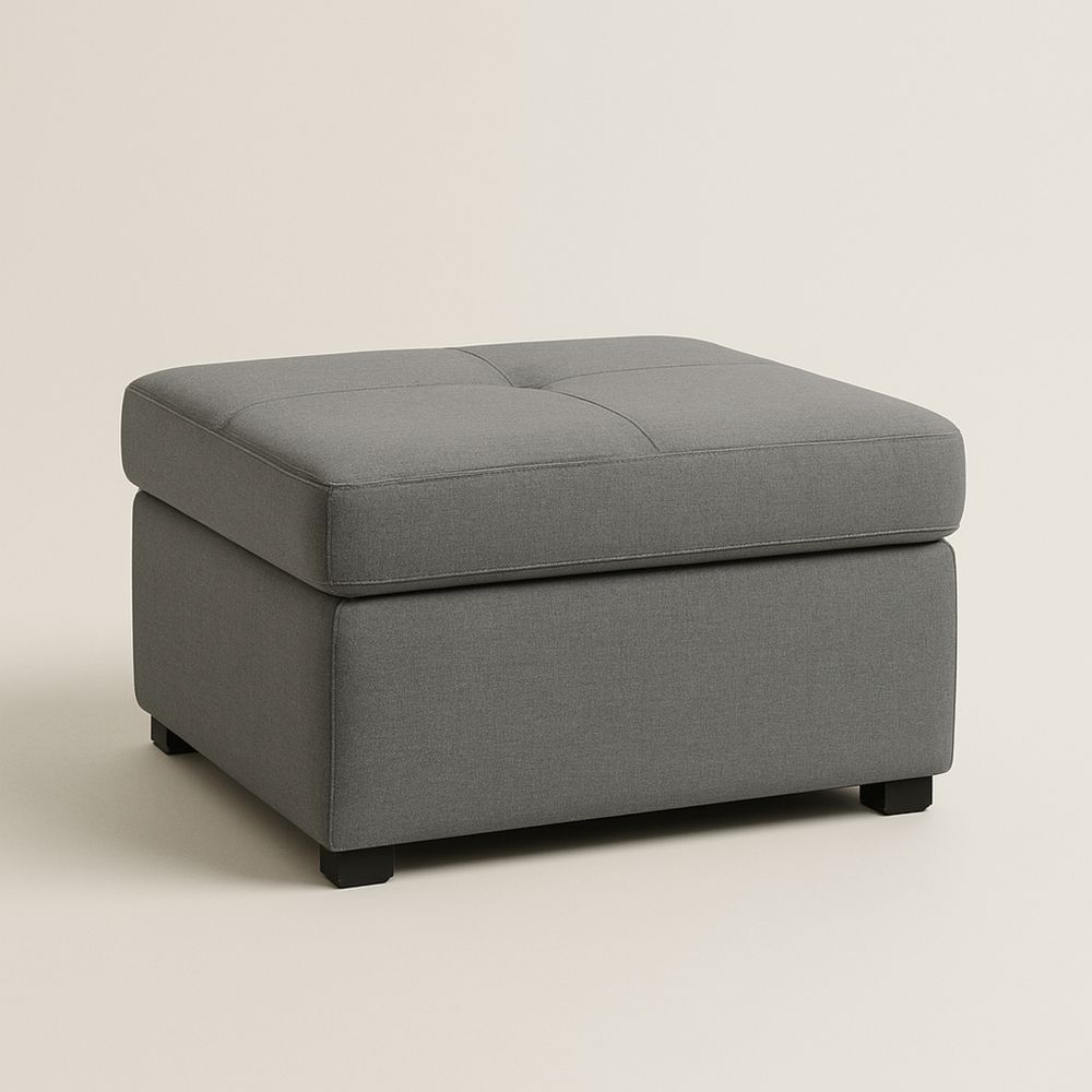 Grå stof opbevaringsskammel 78 x 64 x 43 cm-decovivapt