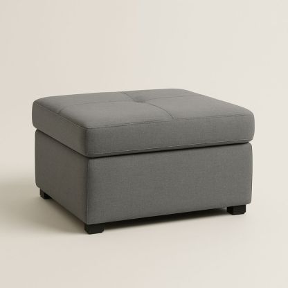 Grå stof opbevaringsskammel 78 x 64 x 43 cm-decovivapt