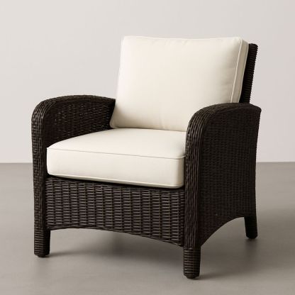 Stol i Polyrattan med Polyesterhynde Sort/Creme-decovivapt