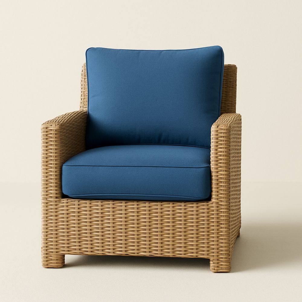 Kurvestol Rotting Blå Polyester Puder-decovivapt