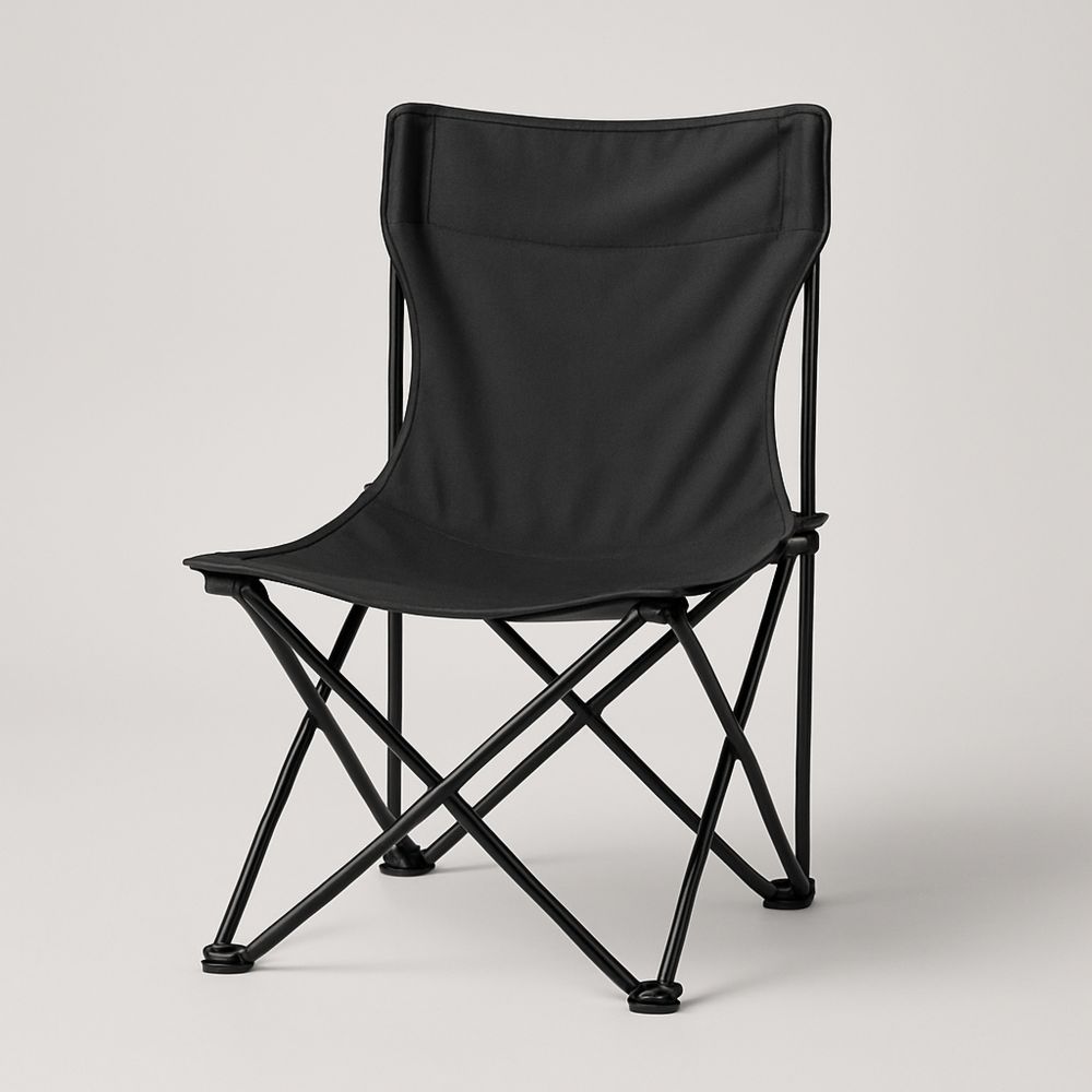 Sort foldestol i metal og polyester-decovivapt