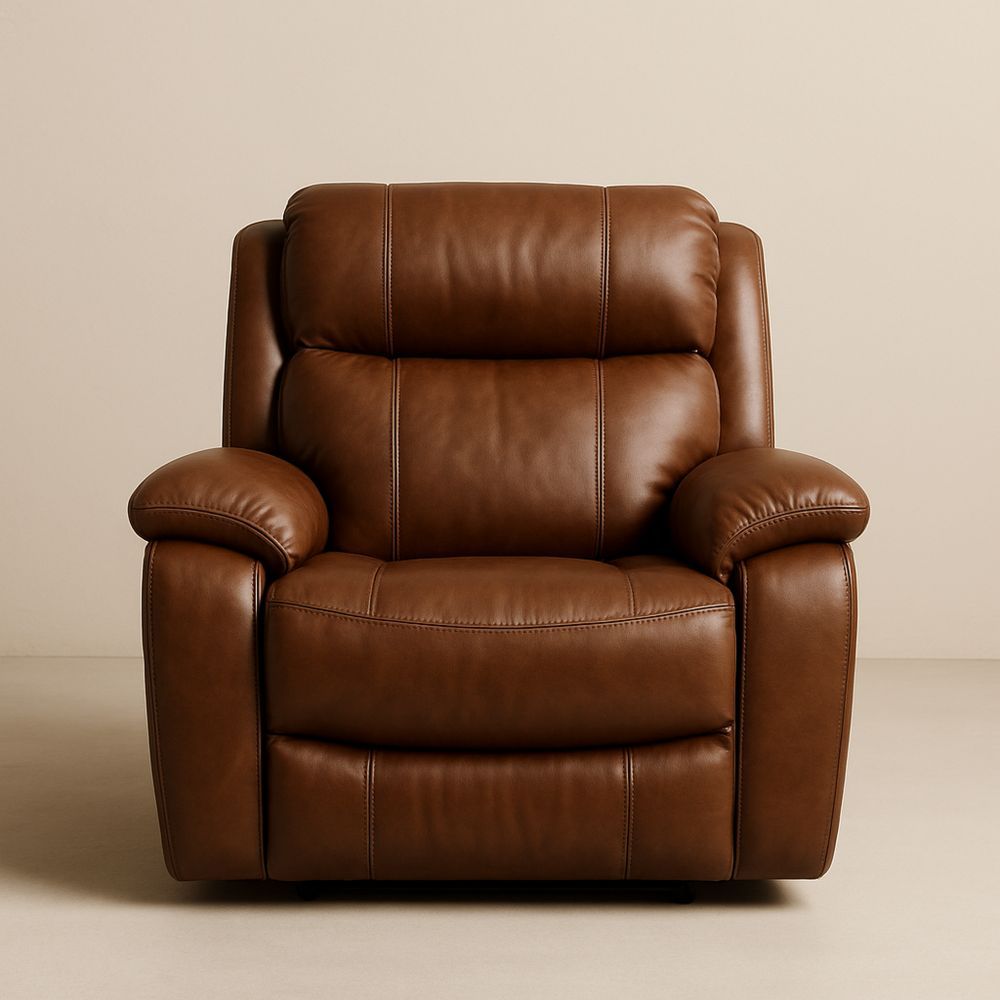 Lænestol i Læder Brun 90 cm x 85 cm x 100 cm-decovivapt