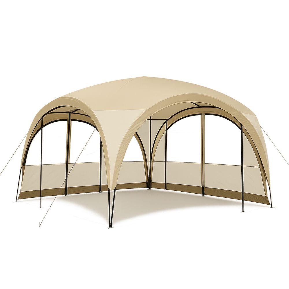 Fritstående pavillon beige polyester 400x400x250 cm-decovivapt