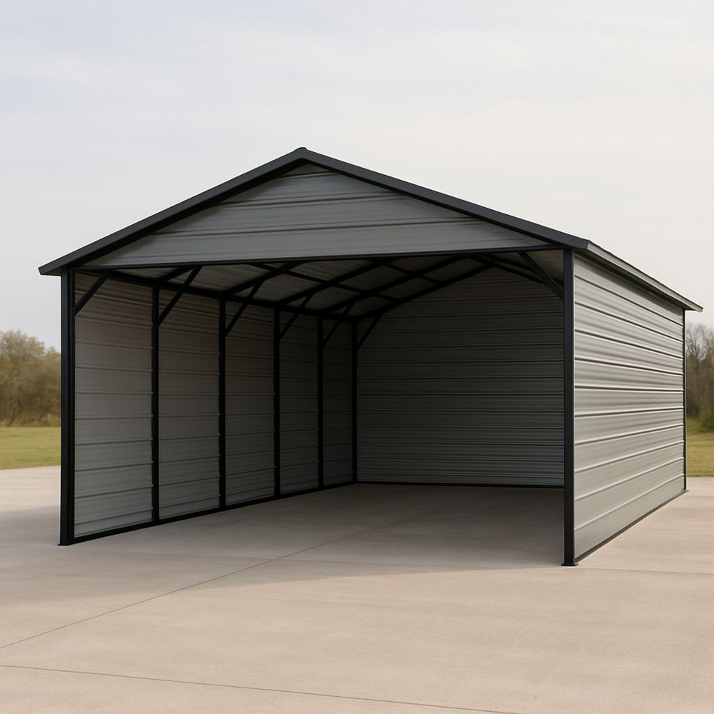 Stålcarport Galvaniseret Grå 600x400x250 cm-decovivapt