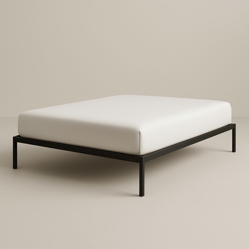 Dobbelt Metal Seng Sort 200x160 cm Hvid Madras-decovivapt