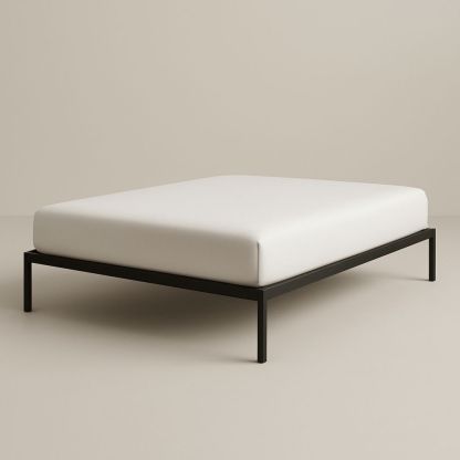 Dobbelt Metal Seng Sort 200x160 cm Hvid Madras-decovivapt