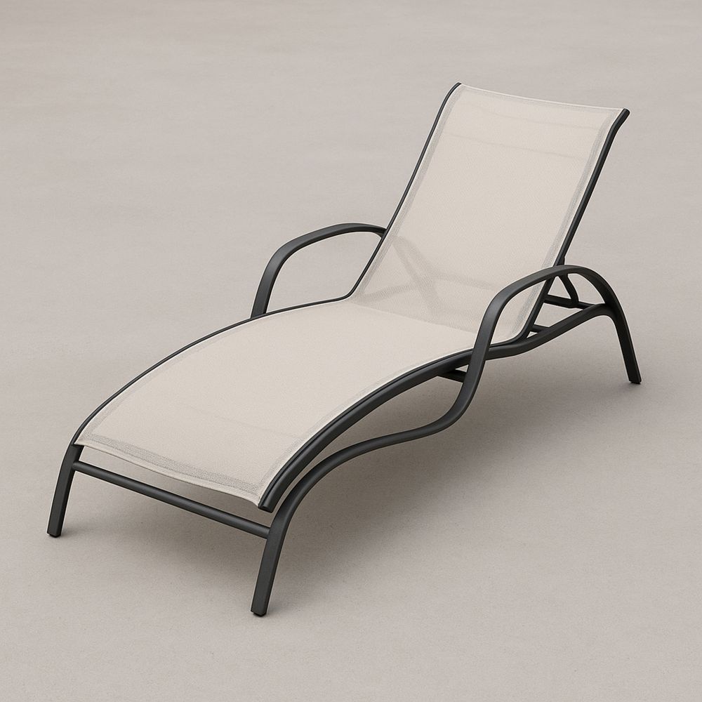 Metal liggestol i aluminium og Textilene 200 cm x 65 cm x 90 cm-decovivapt